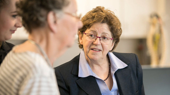 Susan Robinson listens to her patients.